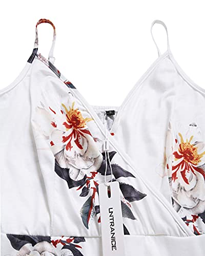 Ultranice Womens Summer Dresses 2023 Casual Floral Wrap V Neck Adjustable Spaghetti Ruffle Sun Wedding Guest Dress(Floral02,L) #TOP7