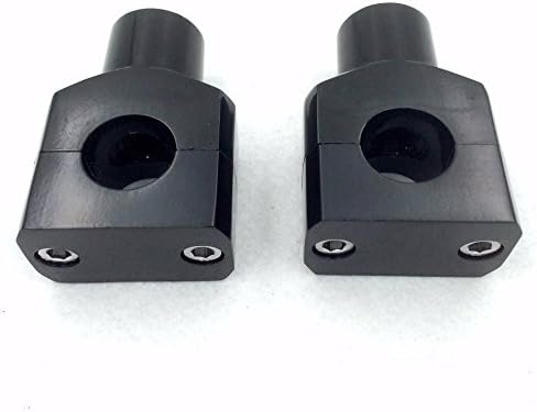 HTTMT MT030-08-22- Motorcycle Black Round 7/8" 22mm 7/8 Inch Handlebar Riser Clamps Compatible with Harley Kawasaki Suzuki V-Star 650 Silverado Road Star VTX 1300 C