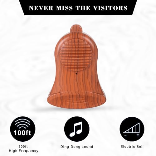 Image of GLUN Home Doorbell, Calling Bell for Home and Office Easy Install Electrical and Battery Powered, ABS Wooden Finish Elegant Design with Upto 100 Meter Operating Range