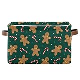 Photo Gallery generic 2 cestini portaoggetti per biscotti di natale, colore verde caramella, contenitori pieghevoli con manici in pelle, per scaffali, armadi, camera da letto, casa, ufficio Photo Gallery generic 2 cestini portaoggetti per biscotti di natale, colore verde caramella, contenitori pieghevoli con manici in pelle, per scaffali, armadi, camera da letto, casa, ufficio