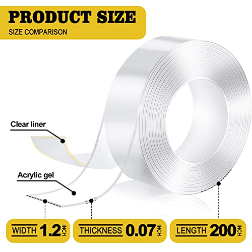 Image of Kelasy Nano Double Sided Tape Heavy Duty,Strong Sticky Mounting Tape 200IN