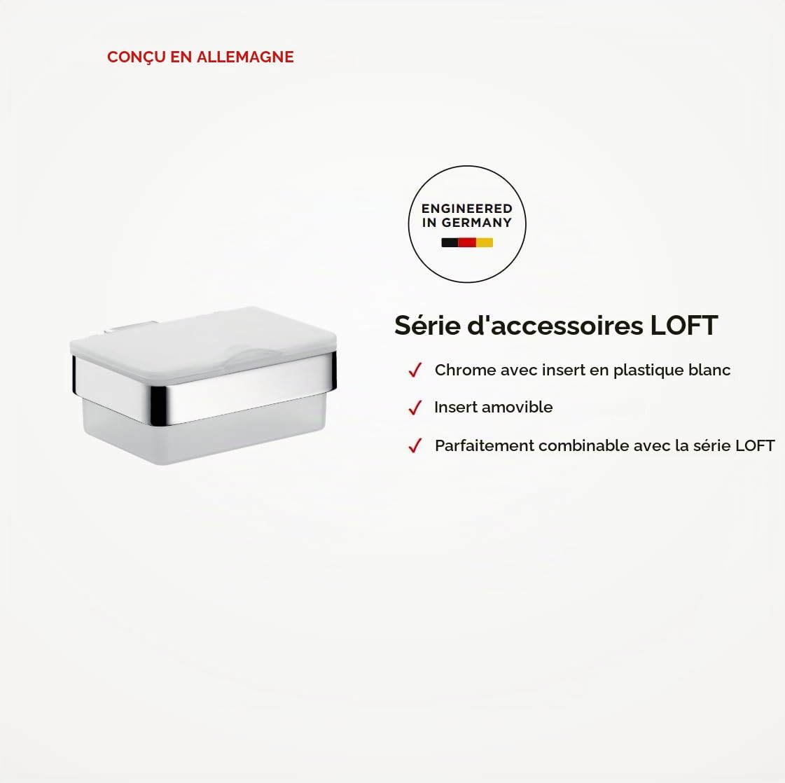 Emco Loft Box pour lingettes humides Chromé