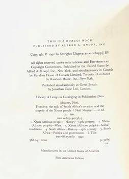 Hardcover Frontiers: the Epic of South Africa's Creation and the Tragedy of the Xhosa People Book