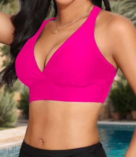 Image of Amy Babe Women's Sporty Bikini Top Large Bust Supportive Swimsuit Tops Only