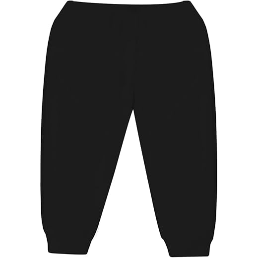 Kids Solid Black Casual Pants Unisex