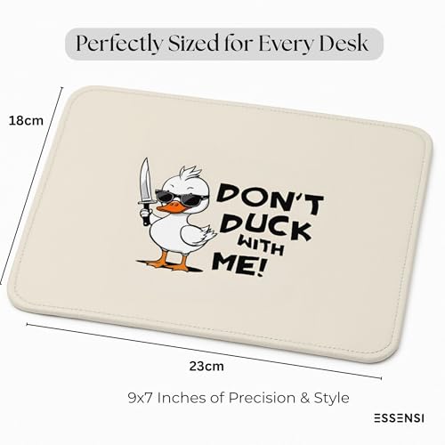 Image of Mouse Pad for Laptop & Desktop | 9x7 Inch Anti-Fray Stitched Edges | Non-Slip Rubber Base | Desk Setup Accessory for Students, Gamers & Professionals (Duck with me)