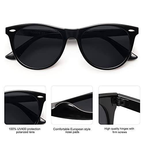 Image of SOJOS Classic Polarized Sunglasses for Women Men Small UV400 SJ2076 | Lightweight Design Frame for All-day Comfort