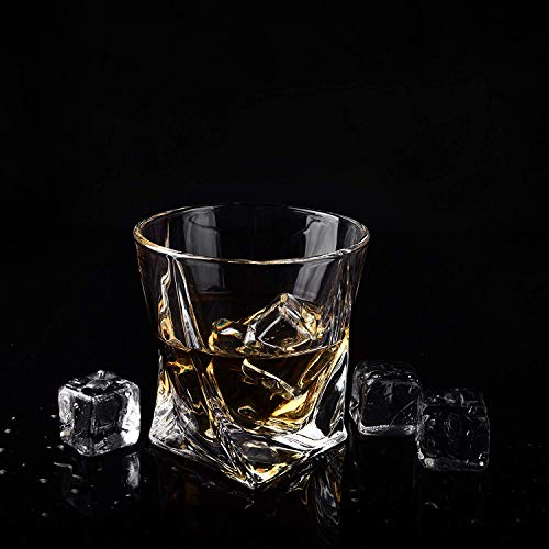Vaci Crystal Whiskey Glasses – Set Of 2 Bourbon Glasses, Tumblers For Drinking Scotch, Cognac, Irish Whisky, Large 10Oz Premium Lead-Free With Stainless Steel Flasks, Cups, Luxury Gift Box #TOP4