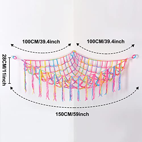 Stuffed Animals Hammock Net Kids Toy Storage Organizer Unicorn Castle Stuffed Animals Storage Coner Hanging Room Organization For Kids Girls Cute Room Decor #TOP5