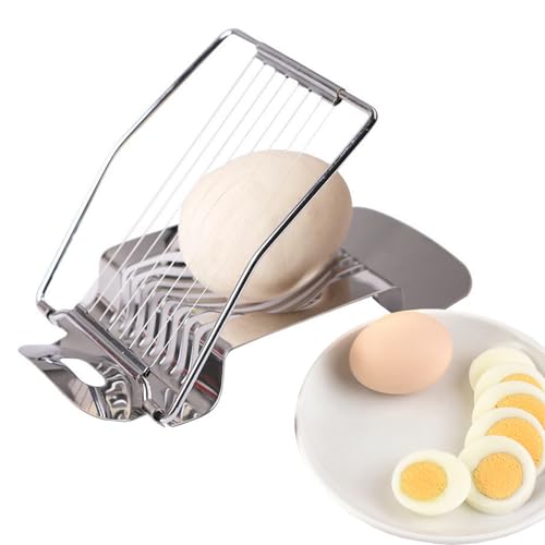Stainless Steel Egg Slicer for Hard Boiled Eggs - Multifunctional Tool for Slicing Strawberry, Banana, and Ham - Perfect for Breakfast