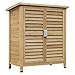 Produktbild Outsunny Gartenschrank Holz Gerätehaus Geräteschuppen Geräteschrank Holzhütte Pultdach Bitumenpappe Lamellentüren Natur 87 x 46,5 x 96,5 cm