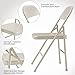 GAOMON Portable Folding Card Table and Chair Set of 3, Pu Upholstered Foldable Table, and All Metal Folding Chairs, Table and Chairs Suitable for Dining Room, Living Room, Office, Camping-Beige
