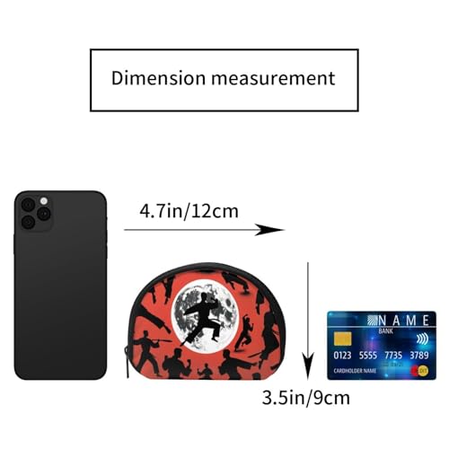 Portable Coin Purse Martial-Artists Mini Zippered Money Pouch Card Holder2