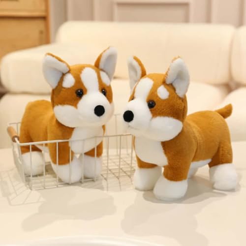 EPRHAY 25cm Niedlicher Corgi Plüschtier Kuschelig Weiches Spielzeug Welpen Stofftier Fülltier Spielzeug Kissen Aufmerksames Geschenk Dekorative Plüschpuppe