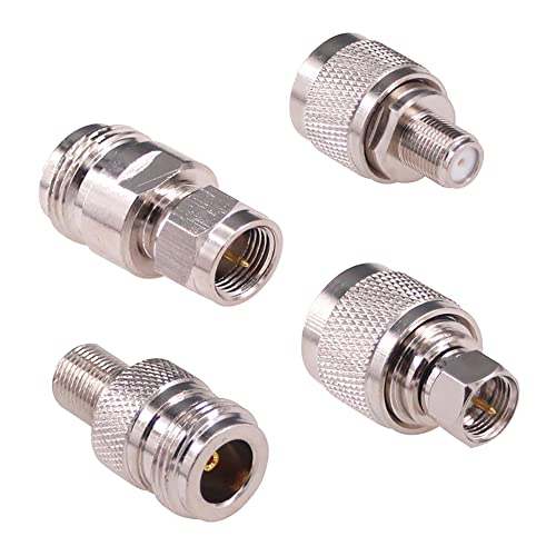 Kit 4 piezas adaptador coaxial N a F macho/hembra miniatura 1