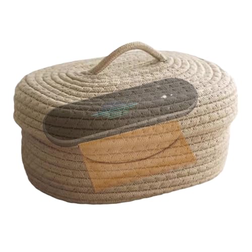 Yulokdwi Cestas Organizadoras Tejidas - Caja Organizadora Tejida Con Tapa Para Herramientas De Costura | Contenedores Multiusos Para Guardería Habitaciones Infantiles Residencias