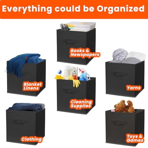 Criusia Storage Cubes 10-Pack, 35% Off - Black Collapsible Bins - Image 4