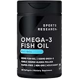 Sports Research® Omega-3 ­­Fish Oil Mini-Softgels - Sourced from Wild Caught Alaska Pollock - Burpless, Bovine Free, Non-GMO, & MSC Certified Sustainable - 120 Count