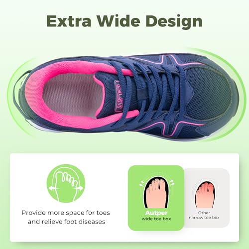 Image of Autper Plantar Fasciitis Shoes Women Walking Arch Support Tennis Casual Athletic Nurse Orthotic Sneakers for Foot Pain Relief