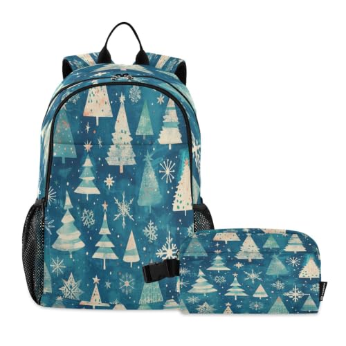 Sac à dos arbre de Noël art abstrait idéal pour l'école et les voyages des garçons
