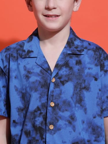 Image of Li'l Tomatoes Boys 100% Cotton Night Suit | Summer Printed Shirt & Shorts Set | Soft & Breathable Sleepwear | 9-16 Years