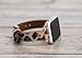 Leopard Leather Band Compatible with Apple Watch 38mm 40mm 41mm 42mm 44mm 45mm 46mm 49mm, Handmade Personalized Strap, Stainless Steel Adapter