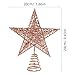 Amosfun Christmas Tree Topper, 8’’ Rose Golden Star Tree Topper, Hollow-Out Glittered Metal Star Topper, Xmas Pink Decoration, Christmas Party Supplies