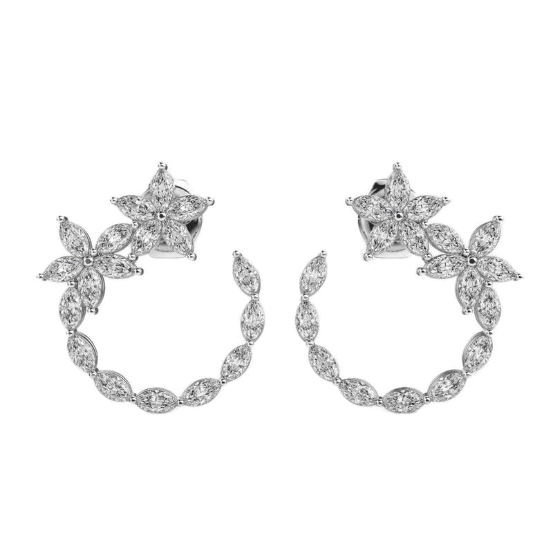 Boucles d'oreilles argent 925 pierre n° 36 marquise plaqué or
