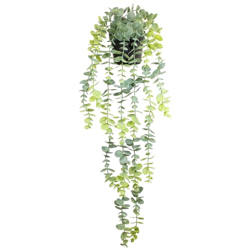 LUZOGA Artificial Hanging Eucalyptus Plant in Pot, 24" Fake Hanging