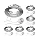 ledscom.de 6 Stück Decken-Einbaurahmen FERE Einbaurahmen chrom matt (LED/Halogen/GU10/MR16/PAR16/50mm) inkl. GU10 Fassung