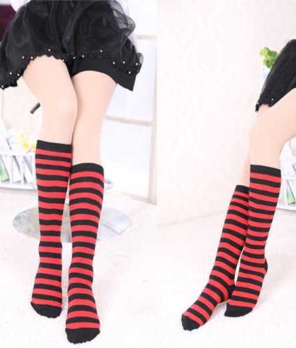Image of Striped Knee High Socks for Women Outdoor Sport Athletic Stripe Casual Tube Socks