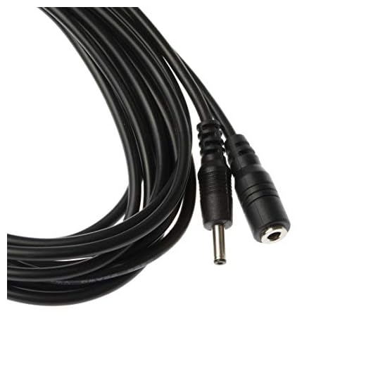 Kingfisher Technology lång 3 m förlängningssladd 2 A hona till hane DC-plugg laddningskabel svart (22 AWG) kompatibel med Foreo Luna Go ansiktsrengöringsborste