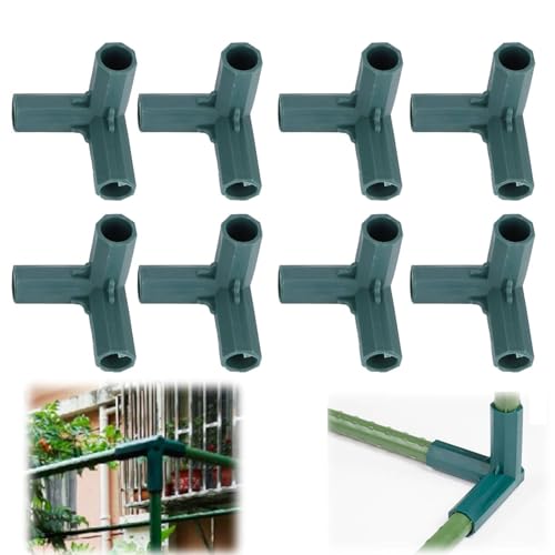 Tissting Gartenrahmenverbinder, 3-Wege Steck Verbinder für Gewächshaus Rahmen 16 mm für Gartenrahmen, DIY Rahmenverbinder für Zubehör wie Gewächshäuser, Rahmen, Möbel, Schwimmbäder
