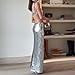 BOLLEY JOSS Women's Sequin Bodycon Maxi Dress Cut Out Waist Open Back Sparkly Long Dress Sexy Backless Cocktail Party Dresses Silver