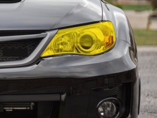Image of HOME13 Self Adhesive Auto Car Tint Headlight Taillight Fog Light Vinyl Smoke Film Sheet Sticker Cover Car & Bike Protection Film (Yellow, 24x100 inch)
