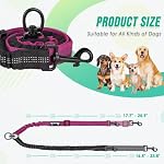 2 Chien, coupleur de laisse, 360° Double laisse pivotante pour 2 Chien, longueur réglable Chien Marche et laisse d'entraînement pour petits chiens de taille moyenne deux (Rose Red)