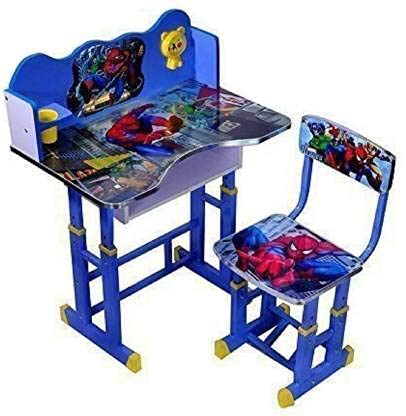 MOHCKY Wood Study Table and Chair for Kids Set of 1 (Blue)(Baby Desk)