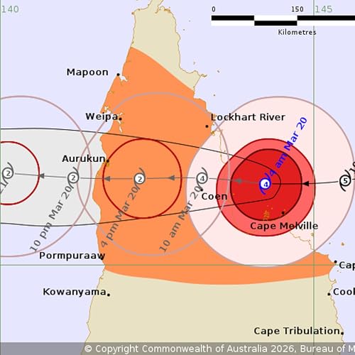 Tropical Cyclone Narelle approaches Cape York coast
