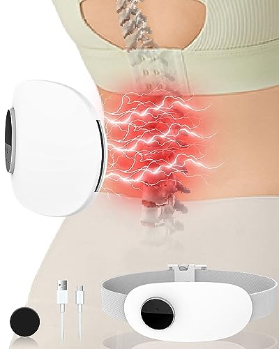 Heating Pad for Back Pain Relief-Lower Back Massager with Heat,Abdominal Belly Massagers with 6 Massage&16 Levels,3 Heated,Cordless Portable Travel Waist Wrap Belt,Mothers Day Gifts for Him Her