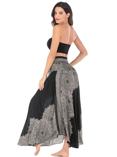 تنورة طويلة للنساء من يونيكينج®، تنورة بوهو ماكسي مطبوعة بالزهور 2 في 1، فساتين صيفية طويلة كلاسيكية عالية الخصر