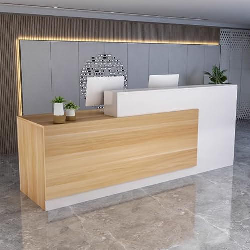 Elegancka czarno-biała nowoczesna recepcja 1,2 m drewniany blat do sklepów restauracji i salonów Łatwy montaż i stylowe rozwiązanie przestrzeni roboczej