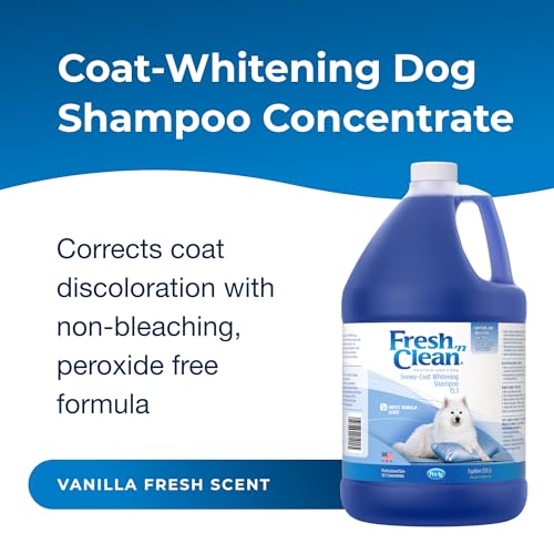 Pet-Ag-Fresh-n-Clean-Whitening-Snowy-Coat-Shampoo-Vanilla-Scent-151-Concentrate-1-Gallon-Bleach-Free-Formula-to-Correct-Yellow-Discoloration-Strengthens-Moisturizes-Coats-Soap-Free - Cucciolini Doodles   Pet-Ag-Fresh-n-Clean-Whitening-Snowy-Coat-Shampoo-Vanilla-Scent-151-Concentrate-1-Gallon-Bleach-Free-Formula-to-Correct-Yellow-Discoloration-Strengthens-Moisturizes-Coats-Soap-Free