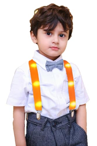 Christmas Costumes Boys Girls Kids Light Up Suspenders, LED Suspenders Funny Costumes Party Favors