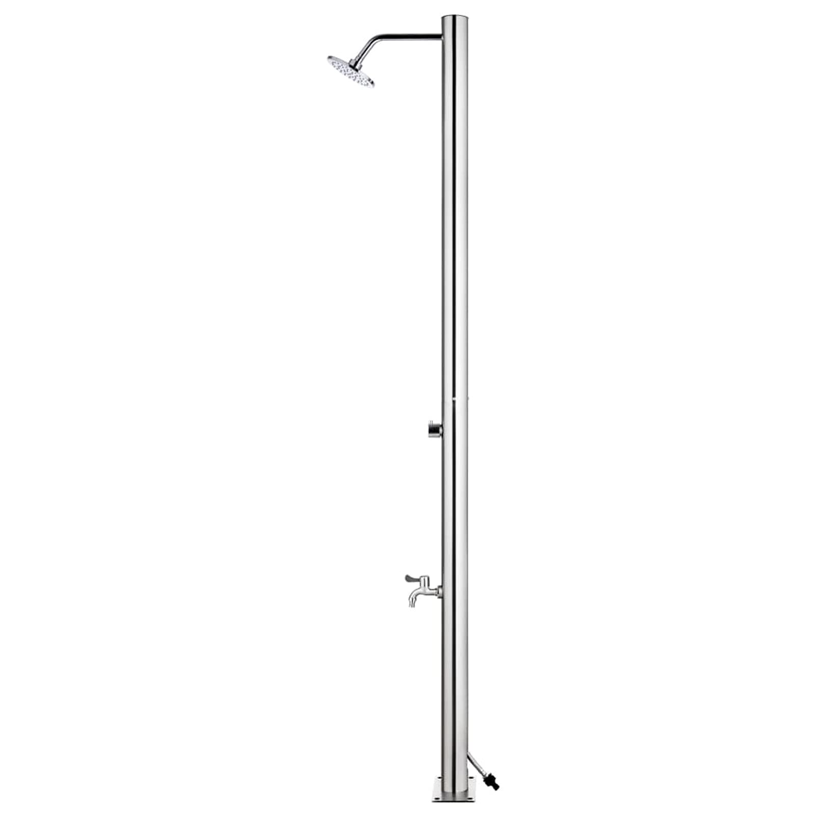 ZHOUMIN Ducha de jardín con Base, Duchas Exterior Piscina, Ducha Terraza, Ducha para Patio, Ducha Exterior Jardin, Gris 220 cm Acero Inoxidable