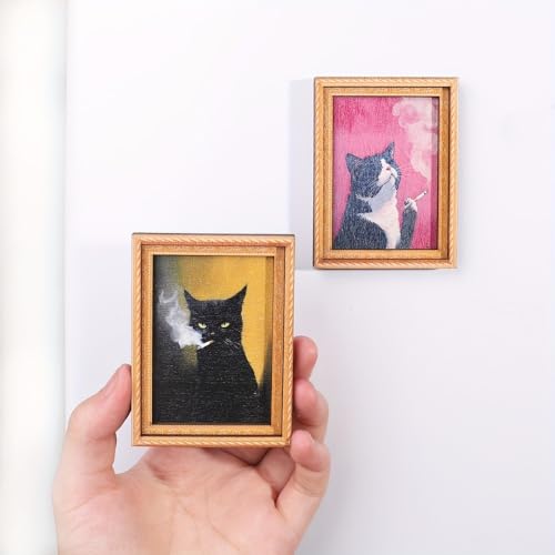 Imán decorativo para nevera con diseño de gato miniatura 2