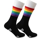JNIAP 2 Pairs Gay Pride Socks LGBT Pride Day Gift for Men Women In A World Full Of Darkness Be A Rainbow Gay Couple Gifts (Man Pride Socks)