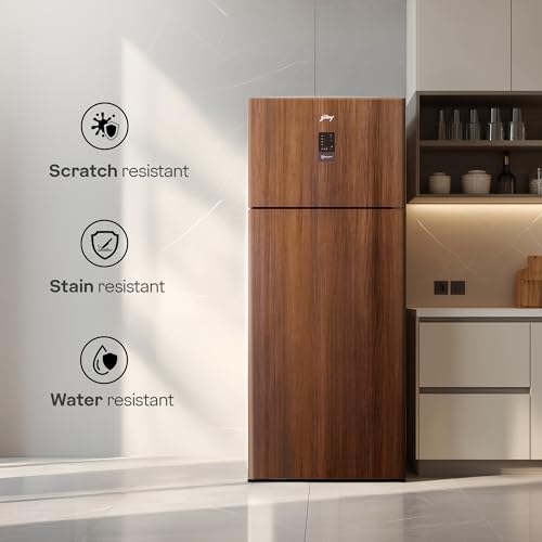 Image of Godrej 436 L 2 Star 5 Years Comprehensive Warranty AI Tech, 6-In-1 Convertible Freezer, 95%+ Food Surface Disinfection Inverter Double Door Refrigerator (RF EON 438B RCI RS WD, Rose Wood)