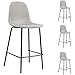 Set di 4 sgabelli da bar Vegas tessuto grigio piedi metallo nero tessuto n°14
