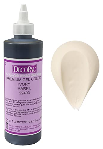 DECOPAC Premium Gel Food Color, Edible Coloring For Use with Buttercream or Whipped Icing, Fondant & Piping Gel, Highly Concentrated Gel, 8oz - Ivory