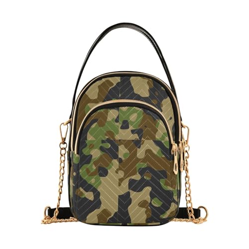 ALAZA Chain Crossbody Bags for Women Camouflage Military Style Camo